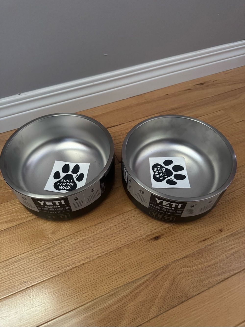 Yeti Stainless Steel Pet Bowls - Silver (Pair)